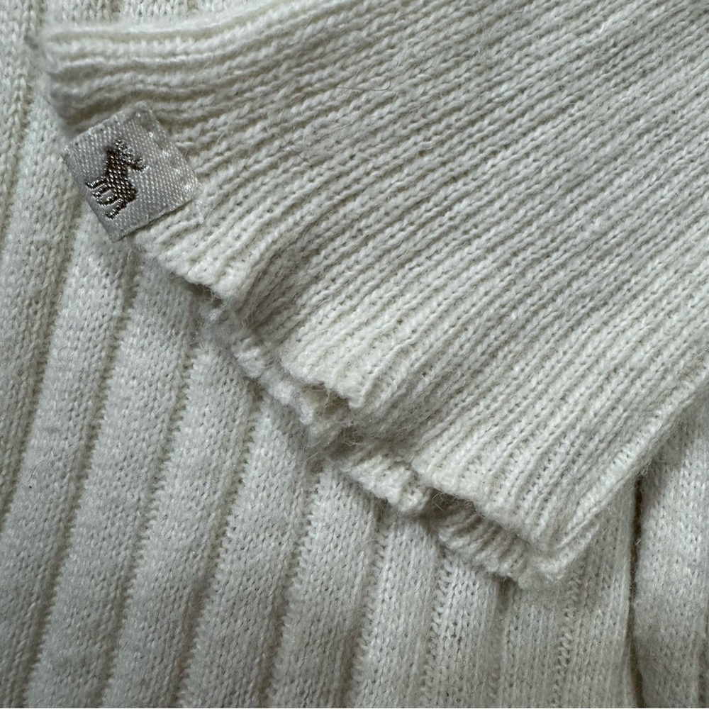 Y2K Abercrombie Babydoll Henley Angora Long Sleeve Top‎ Beaded Ribbed Sweater D - Picture 10 of 13